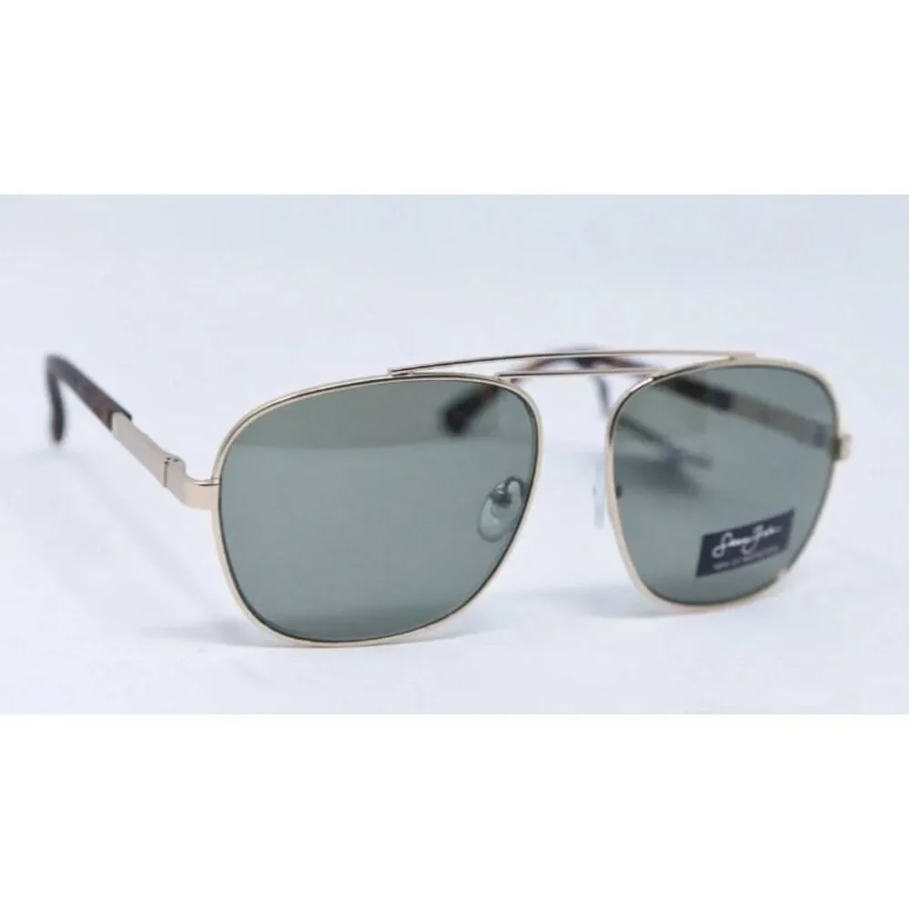 SEAN JOHN Gold Mens Aviator Sunglasses 100% UV Protection New